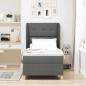 Preview: Boxspringbett mit Kopfteil Dunkelgrau 190 x 90 cm Stoff