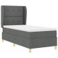 Preview: Boxspringbett mit Kopfteil Dunkelgrau 190 x 90 cm Stoff