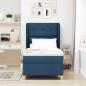 Preview: Boxspringbett mit Kopfteil Blau 200 x 90 cm Stoff