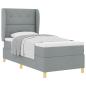Preview: Boxspringbett mit Kissen Hellgrau 200 x 100 cm Stoff