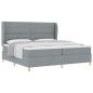Preview: Boxspringbett mit Kopfteil Hellgrau 200 x 200 cm Stoff