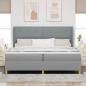 Preview: Boxspringbett mit Kopfteil Hellgrau 200 x 200 cm Stoff