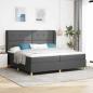Preview: ARDEBO.de - Boxspringbett mit Kopfteil Dunkelgrau 200 x 200 cm Stoff