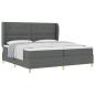 Preview: Boxspringbett mit Kopfteil Dunkelgrau 200 x 200 cm Stoff