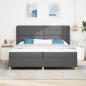Preview: Boxspringbett mit Kopfteil Dunkelgrau 200 x 200 cm Stoff