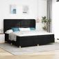 Preview: ARDEBO.de - Boxspringbett mit Kopfteil Schwarz 200 x 200 cm Stoff