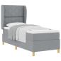 Preview: Boxspringbett mit Kopfteil Hellgrau 200 x 80 cm Stoff