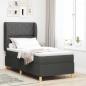 Preview: ARDEBO.de - Boxspringbett mit Kopfteil Dunkelgrau 190 x 90 cm Stoff
