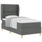 Preview: Boxspringbett mit Kopfteil Dunkelgrau 190 x 90 cm Stoff