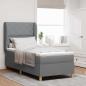 Preview: ARDEBO.de - Boxspringbett mit Kopfteil Hellgrau 200 x 90 cm Stoff