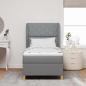 Preview: Boxspringbett mit Kopfteil Hellgrau 200 x 90 cm Stoff