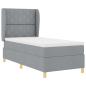 Preview: Boxspringbett mit Kopfteil Hellgrau 200 x 90 cm Stoff