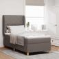 Preview: ARDEBO.de - Boxspringbett mit Kopfteil Taupe 200 x 100 cm Stoff