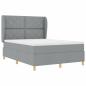 Preview: Boxspringbett mit Kopfteil Hellgrau 200 x 160 cm Stoff