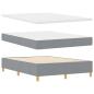 Preview: Boxspringbett mit Kopfteil Hellgrau 200 x 160 cm Stoff