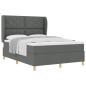 Preview: Boxspringbett mit Kopfteil Dunkelgrau 200 x 160 cm Stoff