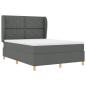 Preview: Boxspringbett mit Kopfteil Dunkelgrau 200 x 160 cm Stoff
