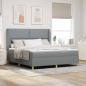 Preview: ARDEBO.de - Boxspringbett mit Kopfteil Hellgrau 200 x 180 cm Stoff