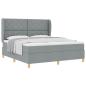 Preview: Boxspringbett mit Kopfteil Hellgrau 200 x 180 cm Stoff