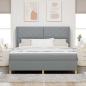 Preview: Boxspringbett mit Kopfteil Hellgrau 200 x 180 cm Stoff