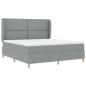 Preview: Boxspringbett mit Kopfteil Hellgrau 200 x 180 cm Stoff