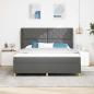 Preview: Boxspringbett mit Kopfteil Dunkelgrau 200 x 180 cm Stoff