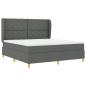 Preview: Boxspringbett mit Kopfteil Dunkelgrau 200 x 180 cm Stoff