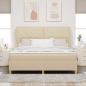 Preview: Boxspringbett mit Kopfteil Creme 200 x 180 cm Stoff