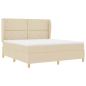 Preview: Boxspringbett mit Kopfteil Creme 200 x 180 cm Stoff