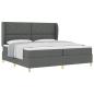 Preview: Boxspringbett mit Kopfteil Dunkelgrau 200 x 200 cm Stoff