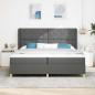 Preview: Boxspringbett mit Kopfteil Dunkelgrau 200 x 200 cm Stoff