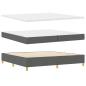 Preview: Boxspringbett mit Kopfteil Dunkelgrau 200 x 200 cm Stoff