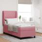 Preview: ARDEBO.de - Boxspringbett mit Matratze mit Kopfteil Rosa 200 x 80 cm Samt