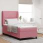 Preview: ARDEBO.de - Boxspringbett mit Kopfteil Rosa 190 x 90 cm Samt