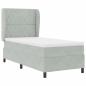 Preview: Boxspringbett mit Matratze Hellgrau 200 x 90 cm Samt