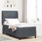 Preview: ARDEBO.de - Boxspringbett mit Matratze Dunkelgrau 200 x 100 cm Samt