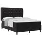 Preview: Boxspringbett mit Matratze Schwarz 190 x 140 cm Samt