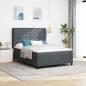 Preview: ARDEBO.de - Boxspringbett mit Matratze Dunkelgrau 200 x 140 cm Samt