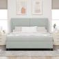 Preview: Boxspringbett mit Matratze Hellgrau 200 x 180 cm Samt