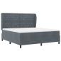 Preview: Boxspringbett mit Kopfteil Dunkelgrau 200 x 180 cm Samt