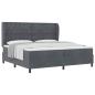 Preview: Boxspringbett mit Matratze Dunkelgrau 200 x 200 cm Samt