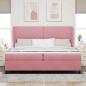Preview: Boxspringbett mit Kopfteil Rosa 200 x 200 cm Samt