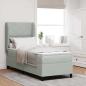 Preview: ARDEBO.de - Boxspringbett mit Kopfteil Hellgrau 200 x 80 cm Samt