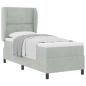 Preview: Boxspringbett mit Kopfteil Hellgrau 200 x 80 cm Samt