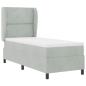 Preview: Boxspringbett mit Kopfteil Hellgrau 200 x 80 cm Samt