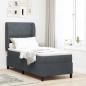 Preview: ARDEBO.de - Boxspringbett mit Kopfteil Dunkelgrau 200 x 80 cm Samt