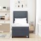 Preview: Boxspringbett mit Kopfteil Dunkelgrau 200 x 80 cm Samt