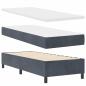 Preview: Boxspringbett mit Kopfteil Dunkelgrau 200 x 80 cm Samt
