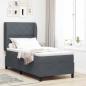 Preview: ARDEBO.de - Boxspringbett mit Kissen Dunkelgrau 190 x 90 cm Samt