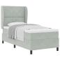 Preview: Boxspringbett mit Kopfteil Hellgrau 200 x 100 cm Samt